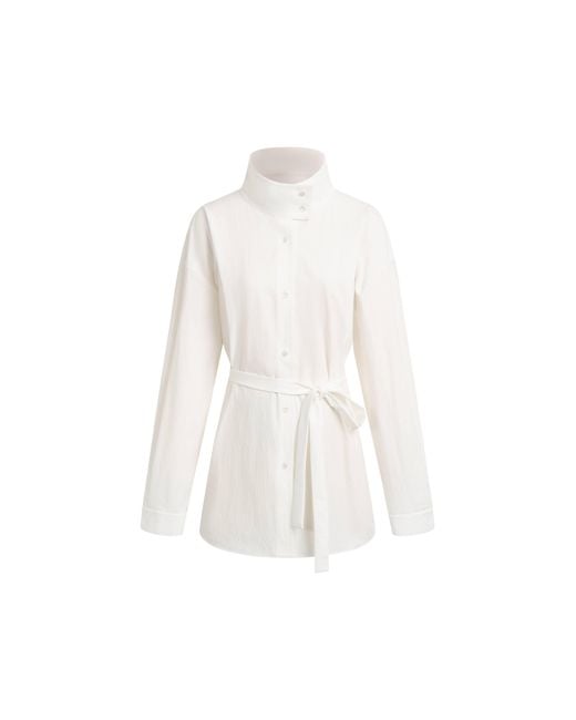 Fabrique Natural Pearl Oversized Belted Shirt Jacket