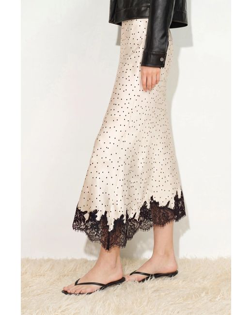 Fabrique Black Sonnet Polka Dot Lace Trim Skirt