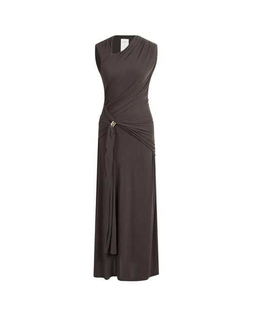Fabrique Natural Delilah Asymmetric Draped Sleeveless Dress