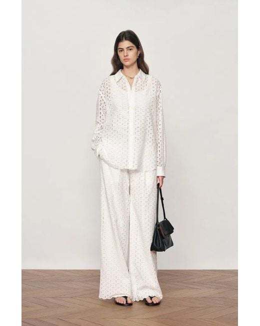 Fabrique Pink Eliana Cutwork Embroidery Wide Leg Pants