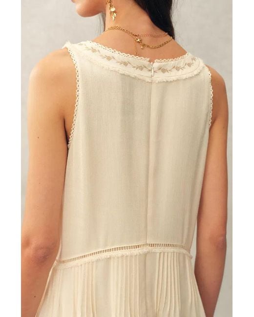 Fabrique Natural Aurelia Floral Lace Embroidery Sleeveless Dress
