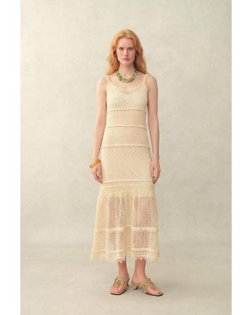 Fabrique Natural Dione Hand Crochet Detachable Capelet Knit Cami Dress