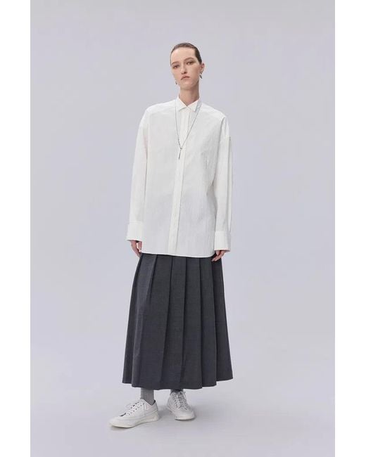 Fabrique White Tuxedo Wing Collar Shirt