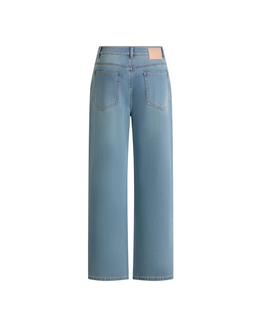Fabrique Blue Annette Embroidered Crystal Embellished Dandelion Cropped Straight Leg Jeans