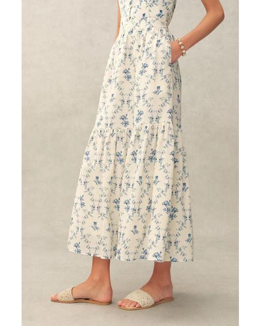 Fabrique Natural Elara Tailored Vintage Floral High Waist Skirt