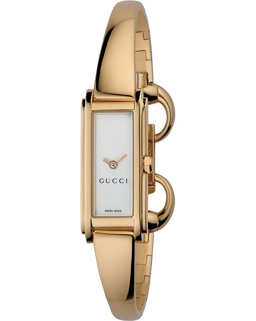 Gucci Metallic Ya109527 Gold Plated Watch