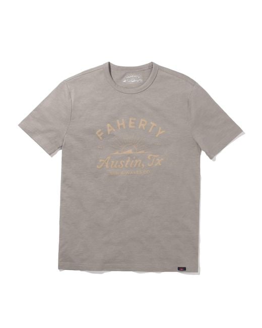 Faherty Brand Gray Austin Short-sleeve Crew T-shirt for men