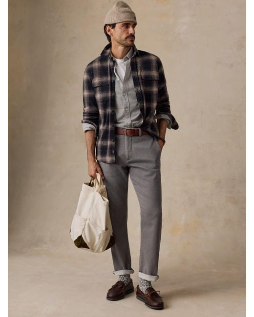 Faherty Brand Gray Stretch Terry Trouser Pants for men