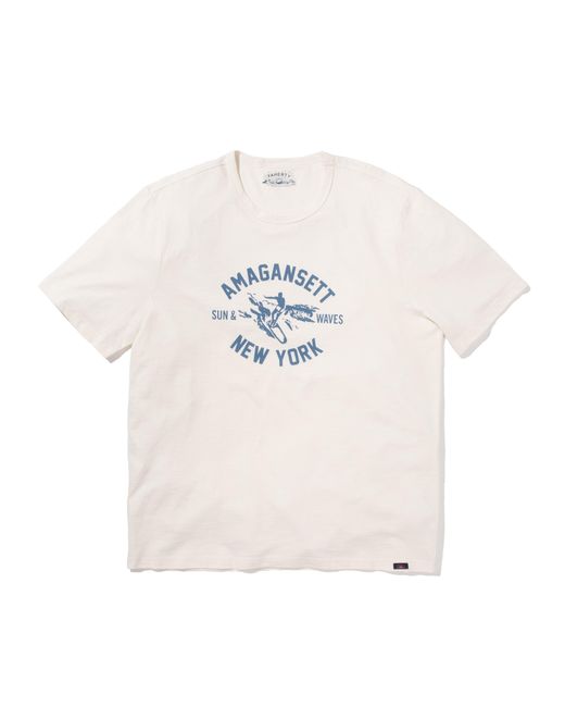 Faherty Brand White Amagansett Short-sleeve Crew T-shirt for men