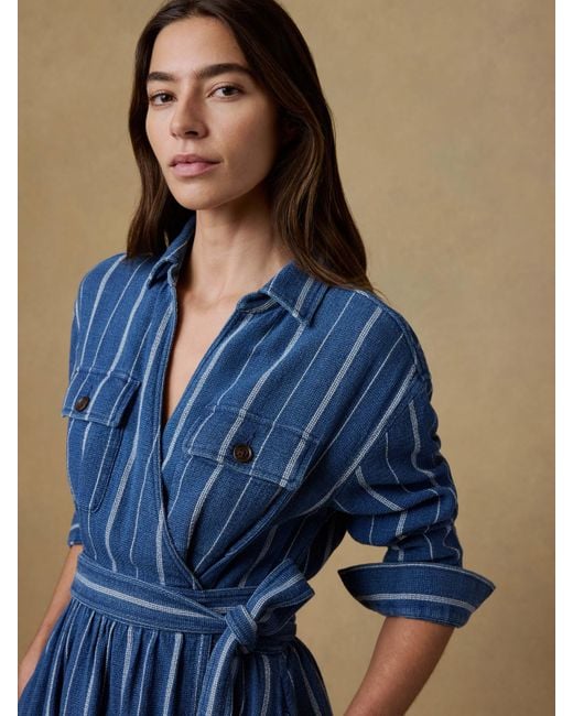 Faherty Brand Blue Island Tide Julia Wrap Dress