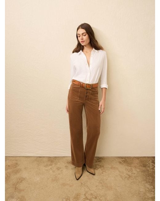 Faherty Brand Brown Stretch Terry Cord Patch Pocket Pants
