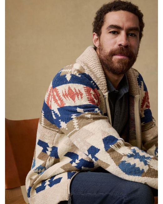 Faherty Brand Natural Thunder Voice Eagle Cardigan for men
