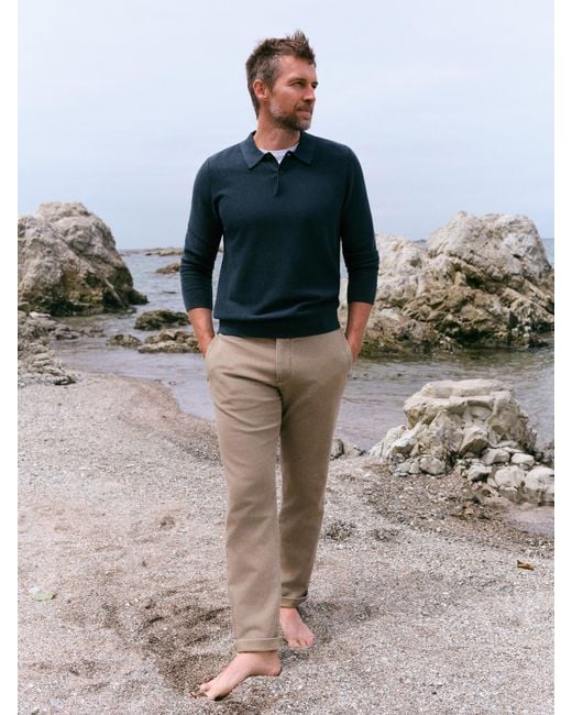 Faherty Brand Gray Stretch Terry Trouser Pants for men