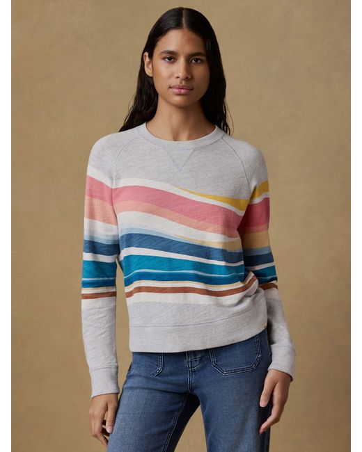 Faherty Brand Blue Sunwashed Organic Crewneck Hoodie