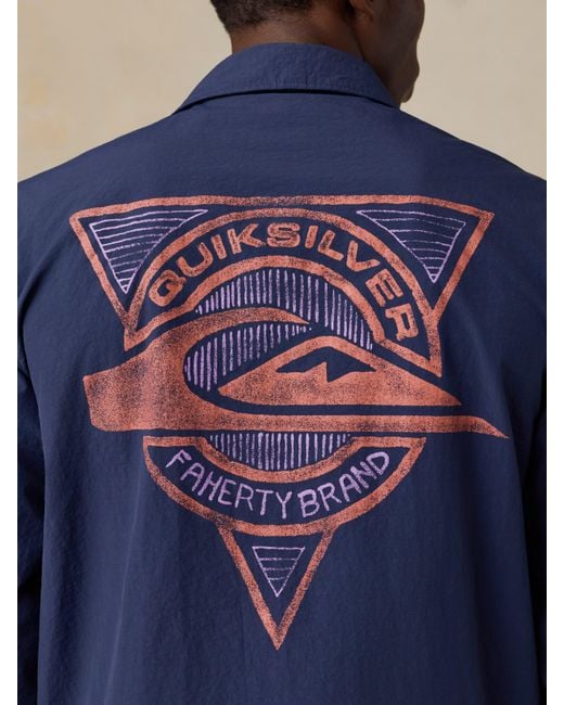 Faherty Brand Blue X Quiksilver Coaches Jacket for men