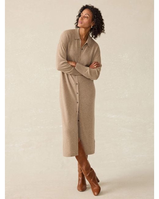 Faherty Brand Blue Coastal Maxi Shirtdress