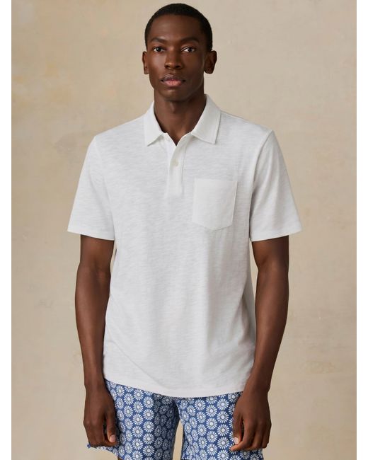 Faherty Short-Sleeve Breeze Polo Shirt in White for Men | Lyst UK