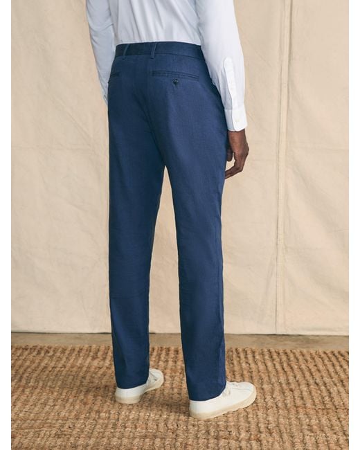 Faherty Brand Blue Movementtm Flex Linen Trouser Pants for men