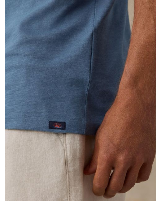 Faherty Brand Blue Sunwashed Regenerative T-Shirt for men