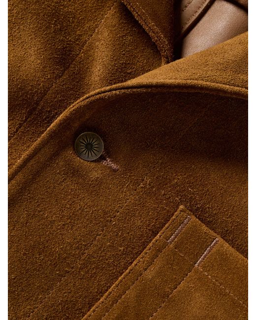 Faherty Brand Brown Suede Studio Jacket for men
