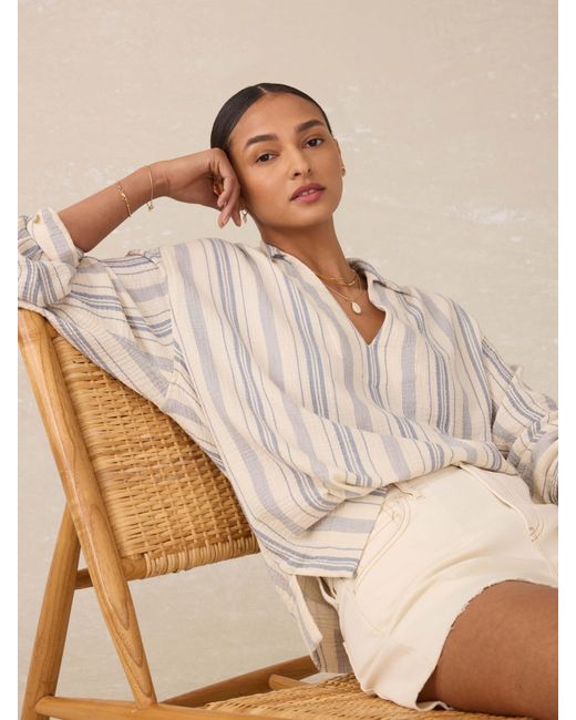 Faherty Brand Natural Dune Cotton Gauze Sail Away Top