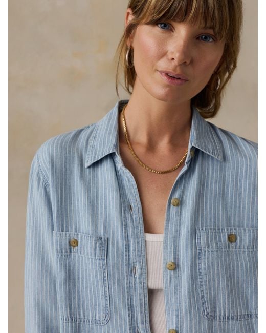 Faherty Brand Blue Tried & True Chambray Classic Shirt