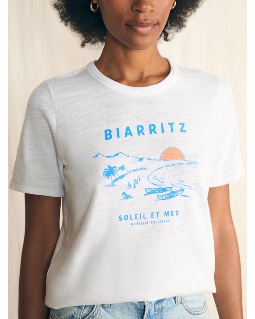 Faherty Brand Blue Sunwashed Slub Graphic T-shirt