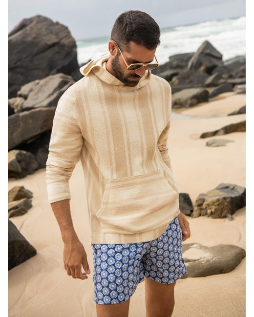 Faherty Brand Blue Whitewater Hoodie for men