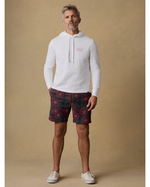 Faherty Brand White Surf Shop Sunwashed Organic Hoodie for men