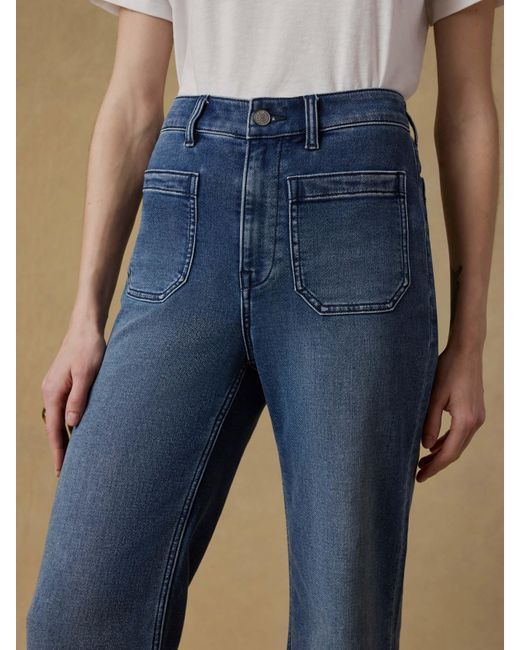 Faherty Brand Blue Stretch Terry Patch Pocket Ankle Pants