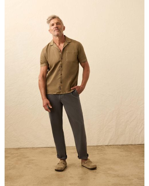 Faherty Brand Natural Short-Sleeve Hemp Blend Shirt for men