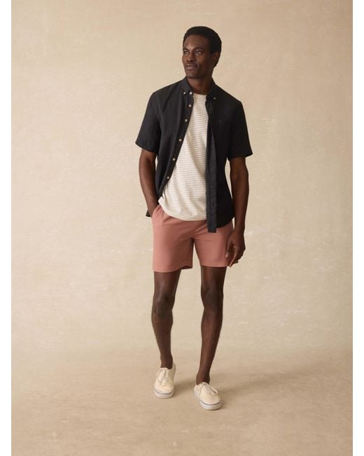 Faherty Brand Natural Short-Sleeve Laguna Linen Shirt for men