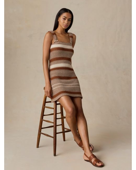 Faherty Brand Brown Seacoast Crochet Dress