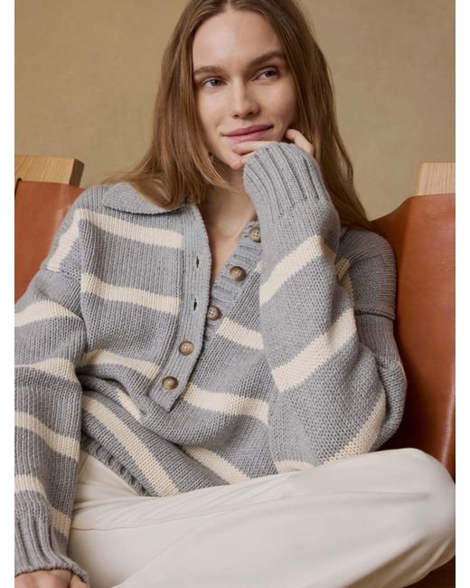 Faherty Brand Natural Sunwashed Cotton Polo Sweater