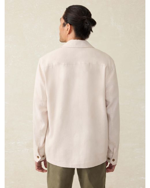 Faherty Movement& Linen Shirt Jacket in Natural for Men | Lyst