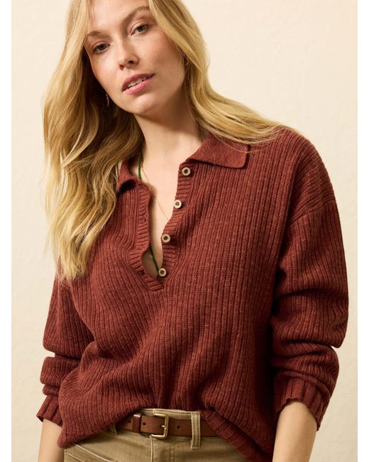 Faherty Brand Brown Miramar Linen Relaxed Polo