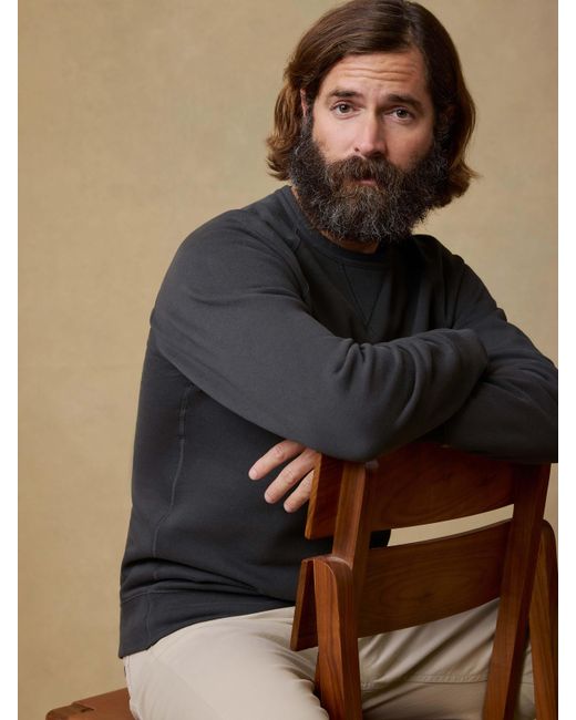 Faherty Brand Gray High Standard Fleece Crewneck T-Shirt for men