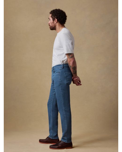 Faherty Brand Blue Stretch Terry 5-Pocket Pants for men