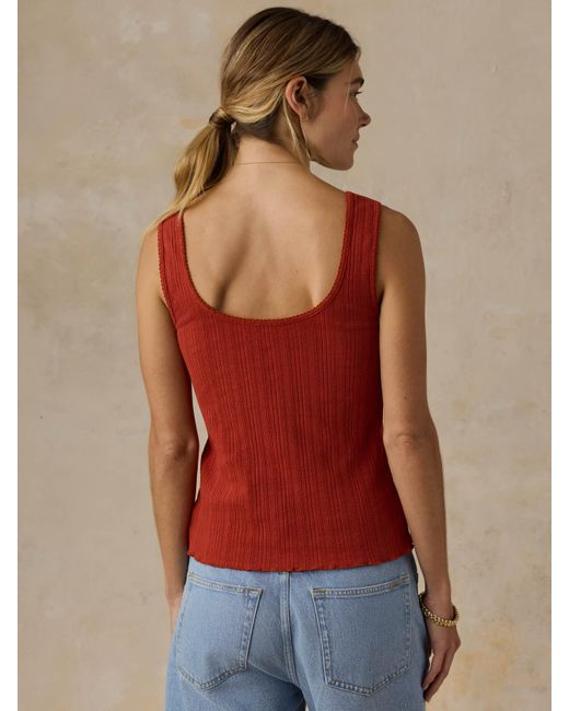 Faherty Brand Red Paradise Pointelle Cami Cardigan