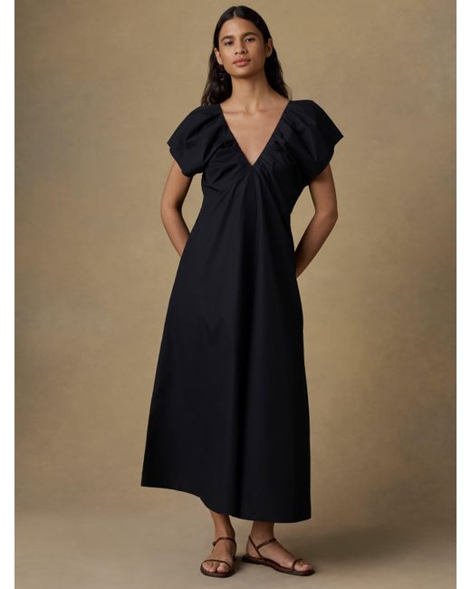 Faherty Brand Black Coastal Poplin Bondhi Dress
