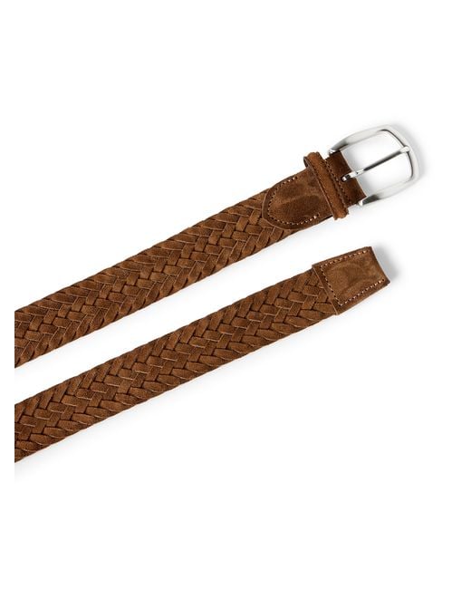 Faherty Brand Brown Suede Woven Belt