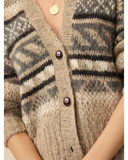 Faherty Brand Natural Snow Ridge Fairisle Cardigan