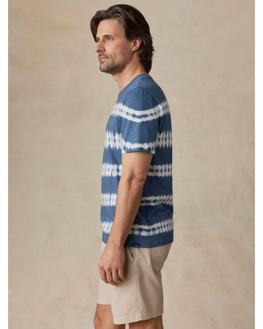Faherty Brand Blue Sunwashed Regenerative T-Shirt for men