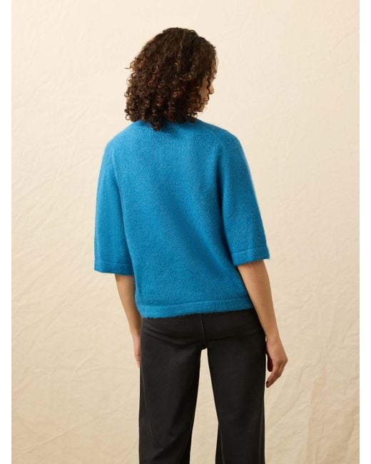 Faherty Brand Blue Apres Alpaca Cardigan