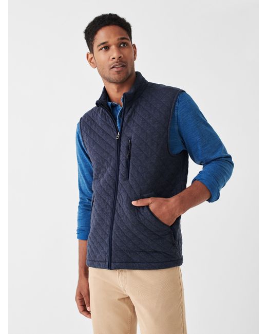 Faherty Epic Quilted Fleece Vest in Blue for Men | Lyst