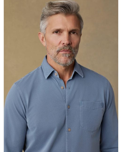 Faherty Brand Gray Costa Piqué Shirt for men