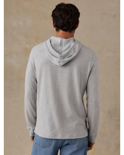 Faherty Brand Gray Sunwashed Organic Hoodie for men