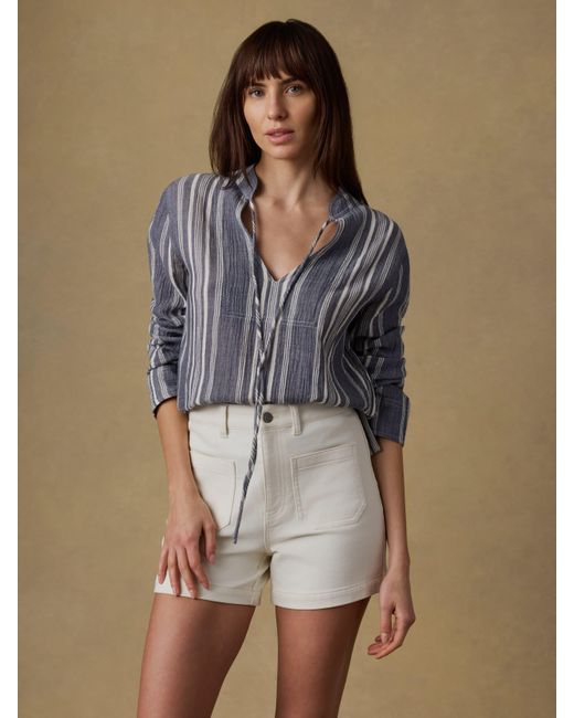 Faherty Brand Natural Dune Cotton Gauze Harbor Top
