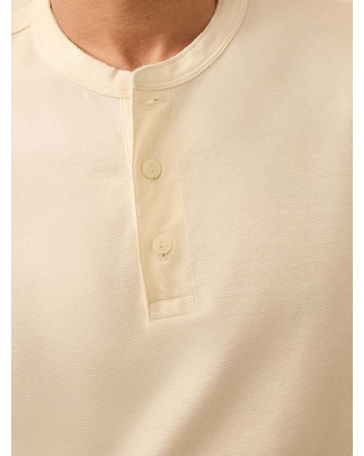 Faherty Brand Natural Long-Sleeve Waffle Henley T-Shirt for men