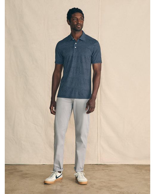 Faherty Brand Blue Movementtm Short-sleeve Pique Polo Shirt for men